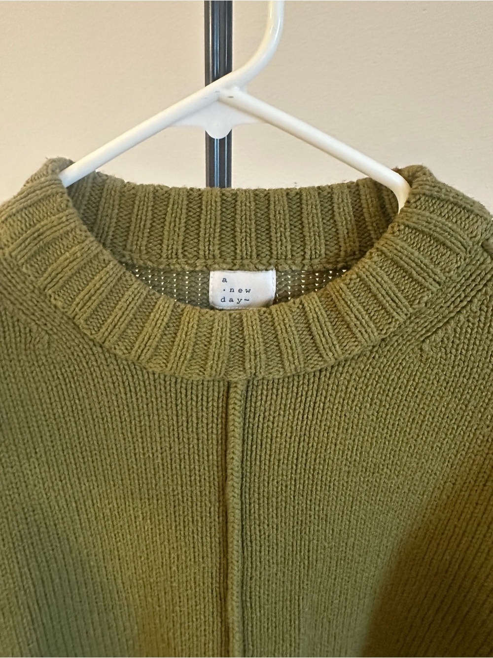 Olive Green Crewneck Sweater - Picture 2 of 7